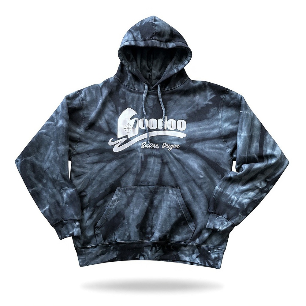 Hoodoo Sisters Oregon Blue White‎ Tie-Dye Hoodie Adult Size XL EUC PNW Gorpcore
